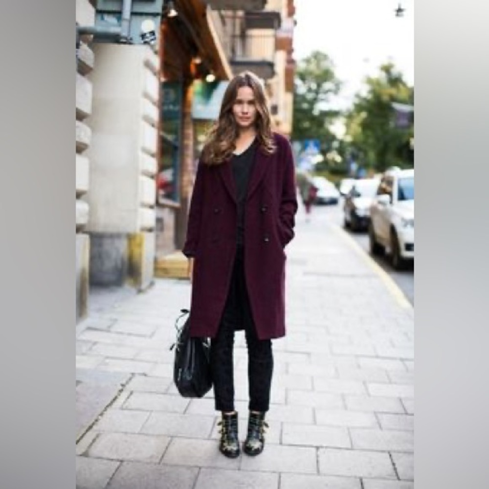 Guess Wool Violet Purple Peacoat, Women’s Size L